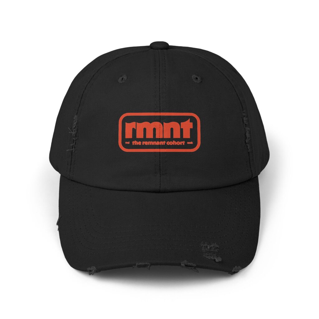 Distressed Dad Cap â€” Retro 'RMNT' Logo Streetwear Hat